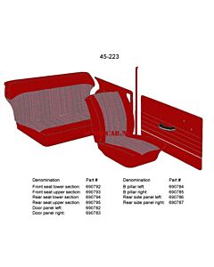 Volvo Bekleding PV544 achterban. nr 690795